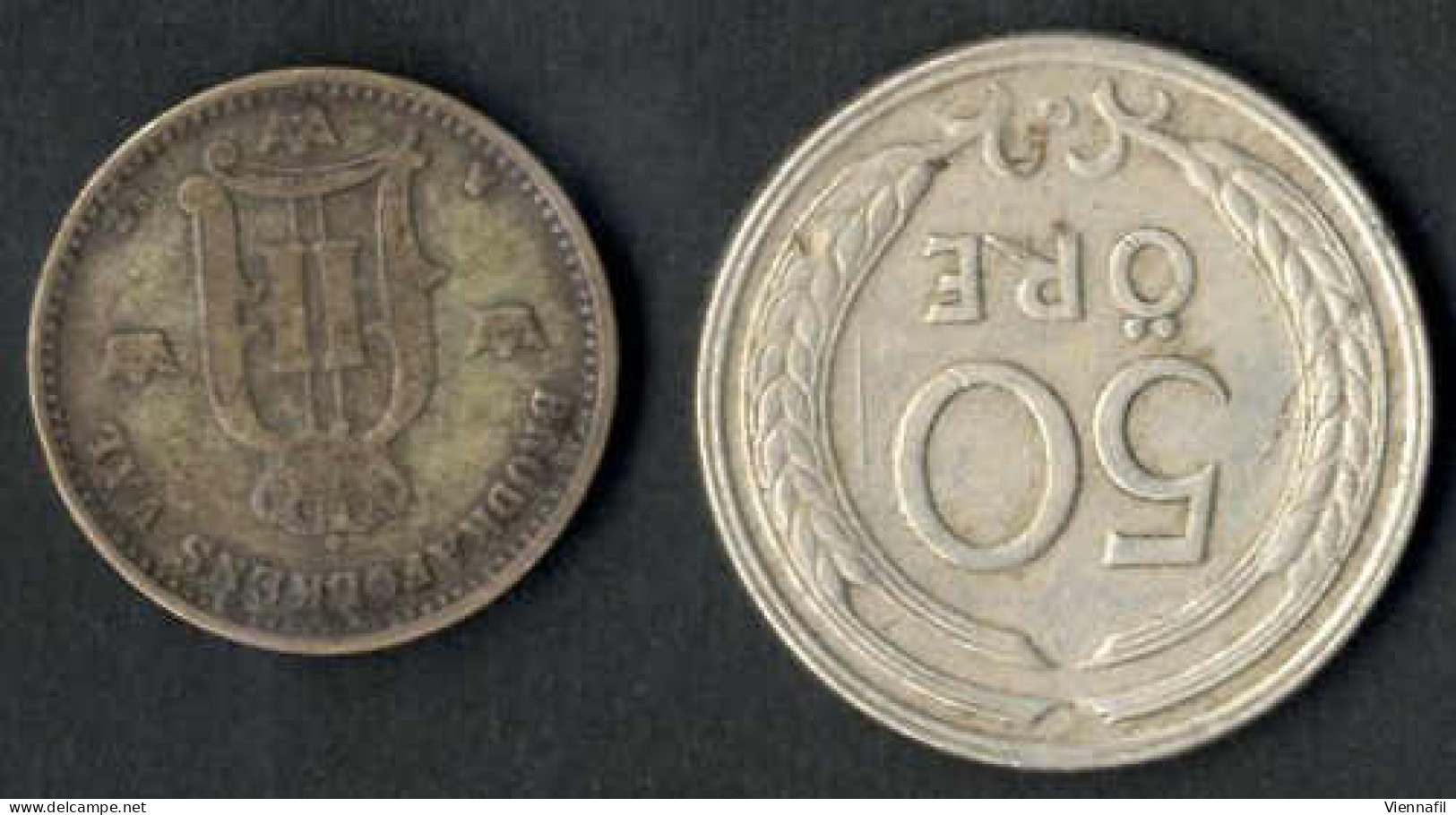 1 Krone, 1/6 Öre, 10, 20 Und 50 Öre, 1673/1933, Lot Mit Sechs Münzen, Schön Bis Vorzüglich, Y. 50.1,20, 47, 21 - Sweden