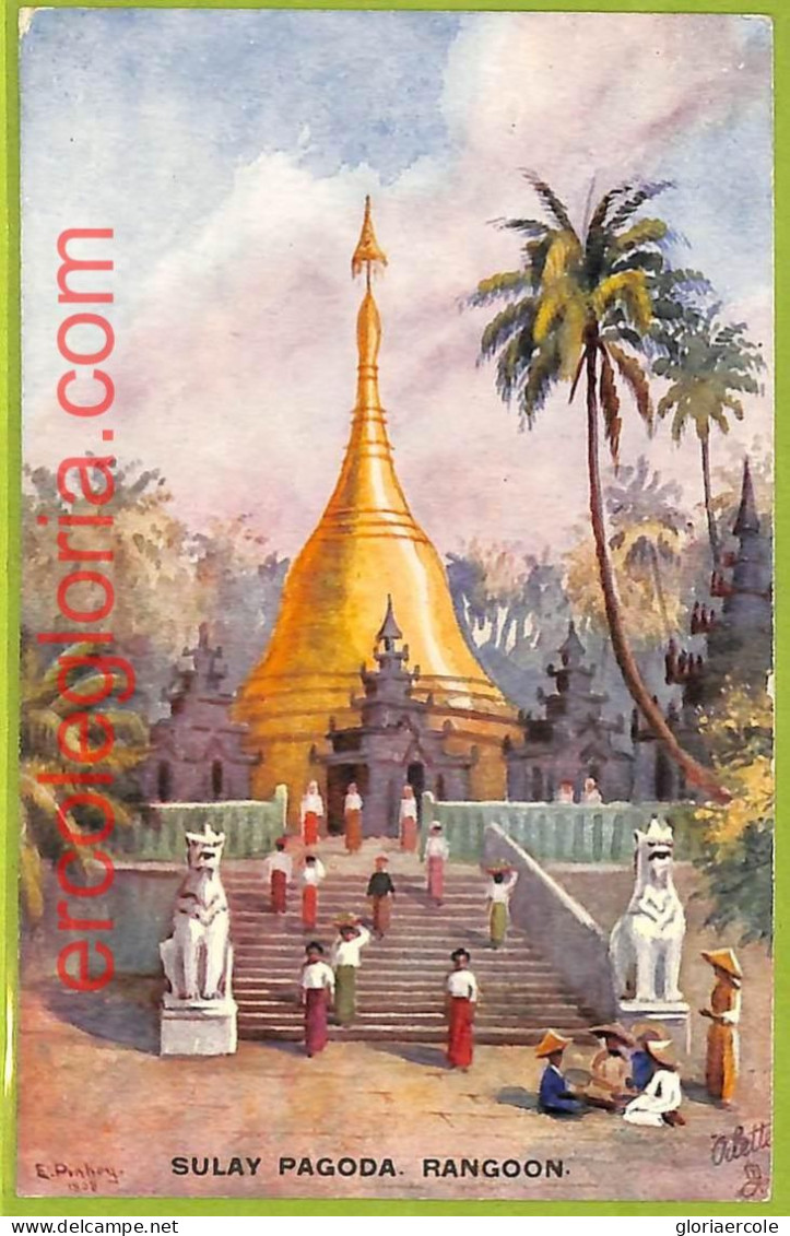 Af3909 - BURMA -  VINTAGE POSTCARD - Rangoon, Sulay Pagoda - Myanmar (Burma)