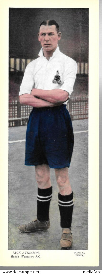 GF1395.10 - TOPICAL TIMES LARGE CARD - JACK ATKINSON - BOLTON WANDERERS FC - Trading Cards