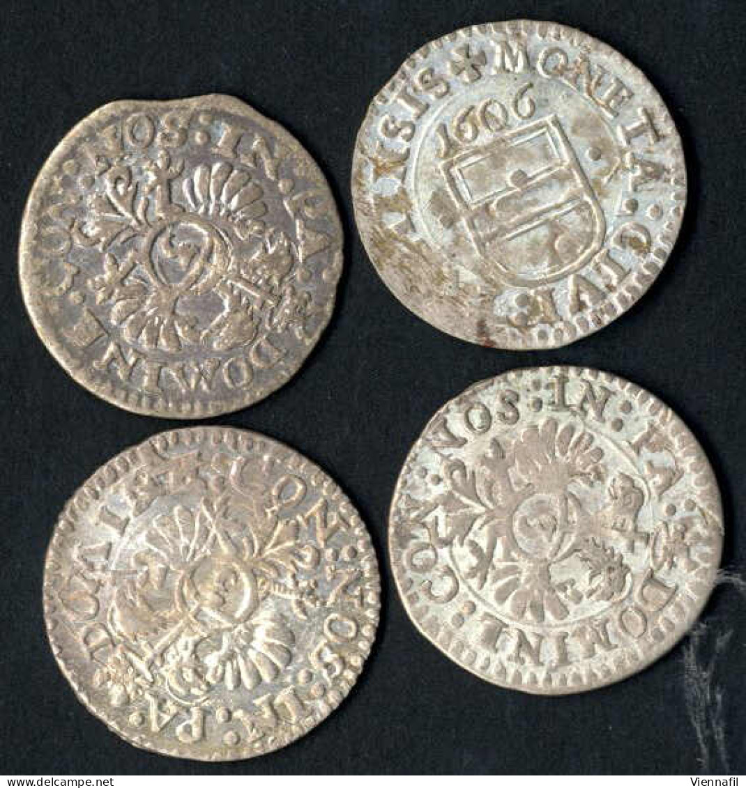 3 Groschen (Kreuzer) 1606, Lot Mit 4 Silbermünzen, Erhaltung Von Sehr Schön Bis Vorzüglich, HMZ 1076, Abbildungen Siehe  - Sonstige & Ohne Zuordnung