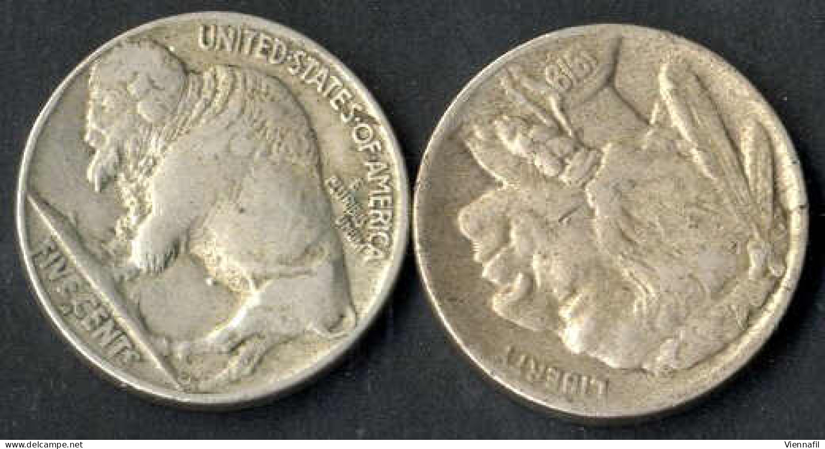 5 Cents Buffalo - Indian Head, 1915/19 D, Zwei Münzen In Sehr Schöner Erhaltung - Andere & Zonder Classificatie
