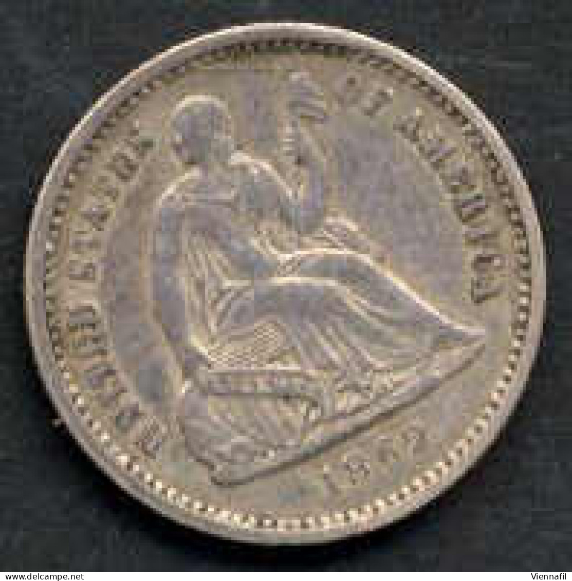 ½ Dime, 1 Cent, 1862/74, Lot Mit Fünf Münzen In Erhaltung Schön+ Bis Sehr Schön - Other & Unclassified