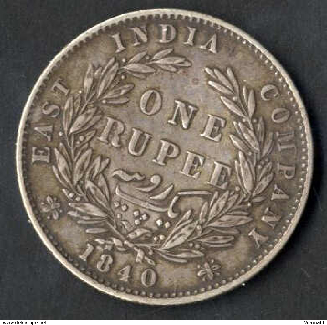 Indien British, Rupie Silber, 1840 Calcutta Victoria, KM 458.2 Y 4a.2, Sehr Schön - Indien