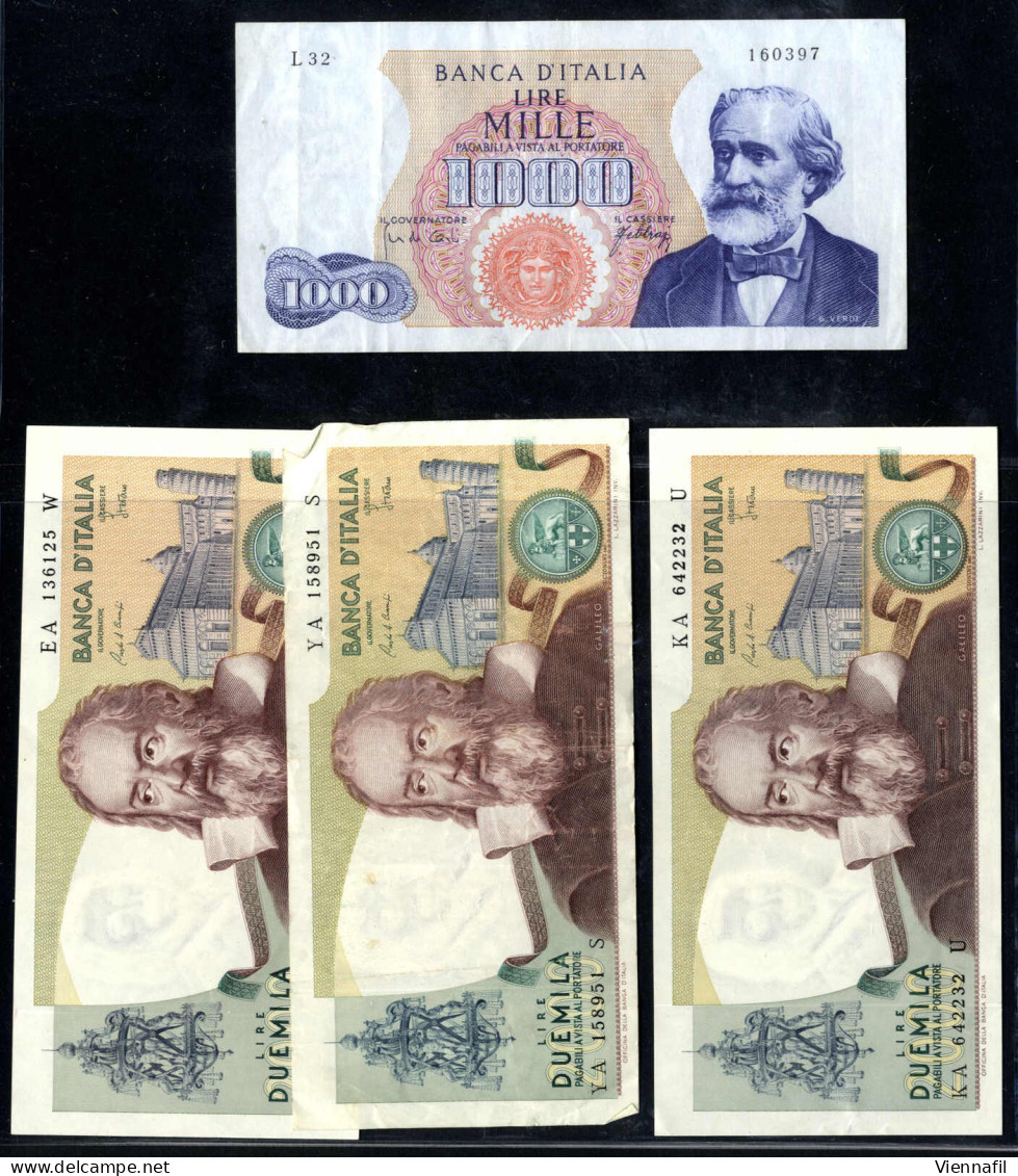 cover 500, 1000, 2000,5000, 10000 e 50000 Lire, lotto di ca. 100 banconote, spesso non circolate, valore facciale oltre 