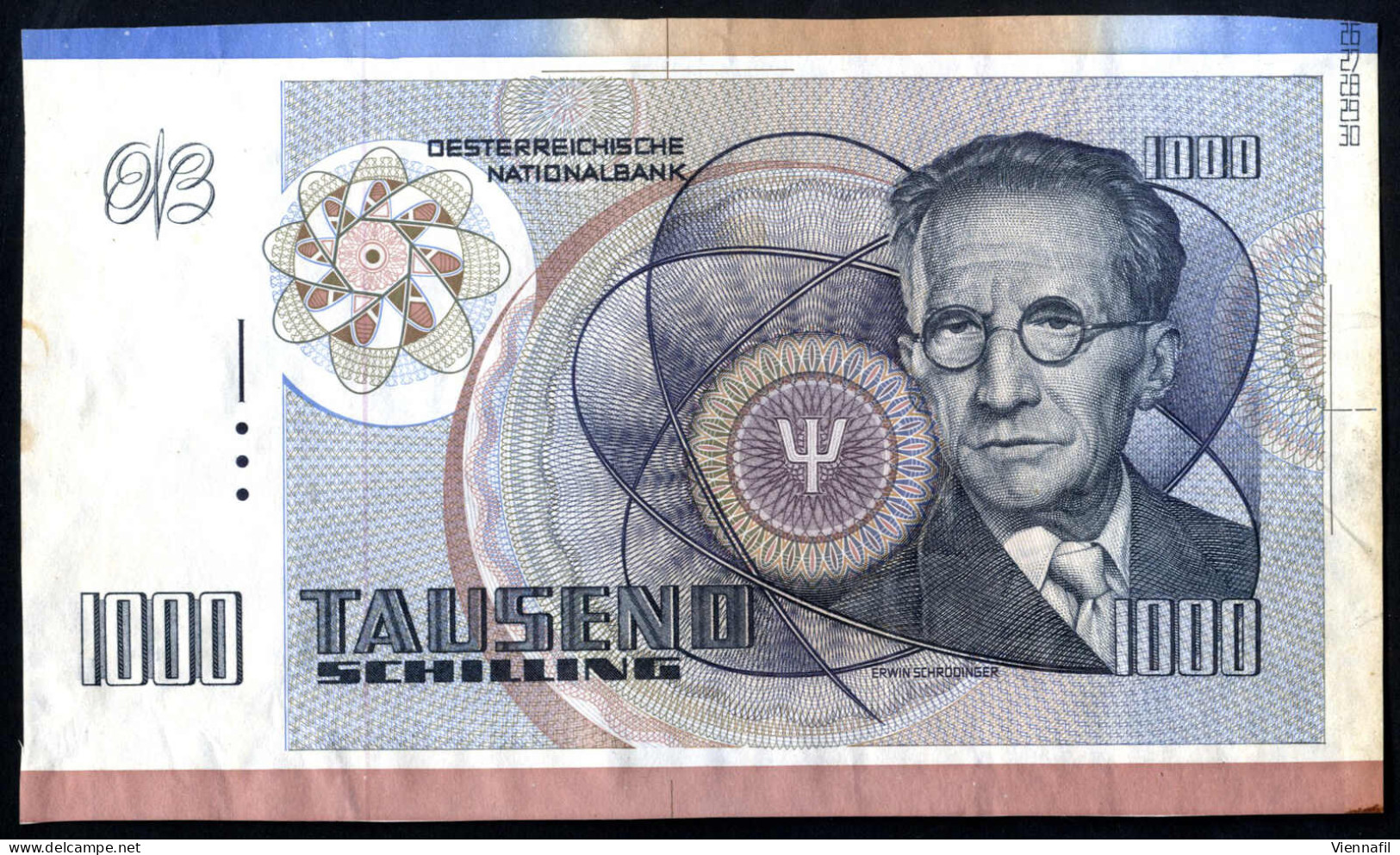 1000 Schilling Ersatzbanknote Typ Schrödinger, 1.3.1982, Nicht Verausgabt Kassenfrisch, Sehr Selten - Oesterreich