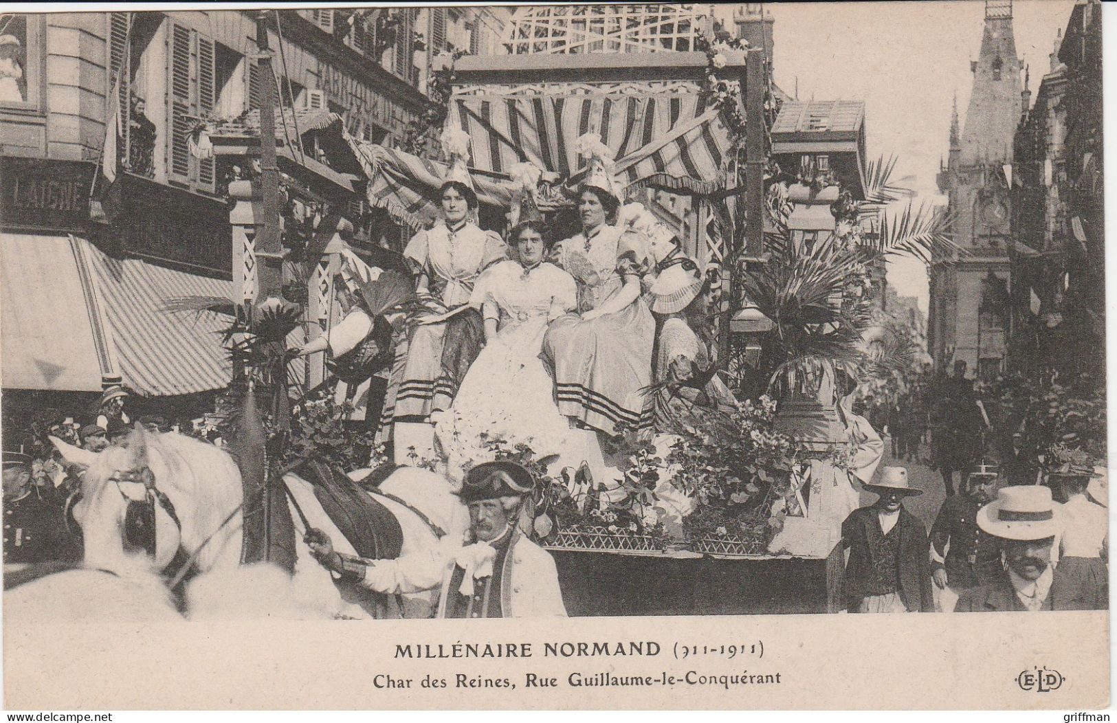 ROUEN MILLENAIRE NORMAND 911-1911 CHAR DES REINES RUE GUILLAUME LE CONQUERANT TBE - Rouen