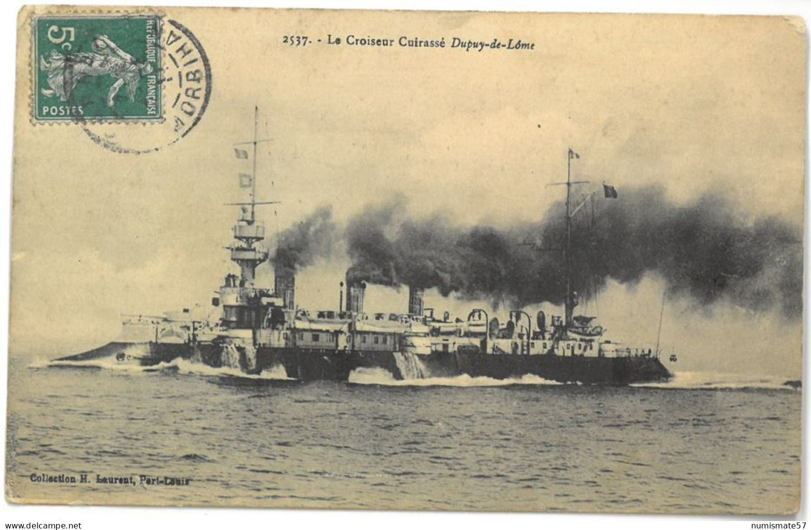 CPA Le Croiseur Cuirassé Dupuy De Lôme - Collection H. Laurent , Port-Louis N°2537 - Warships