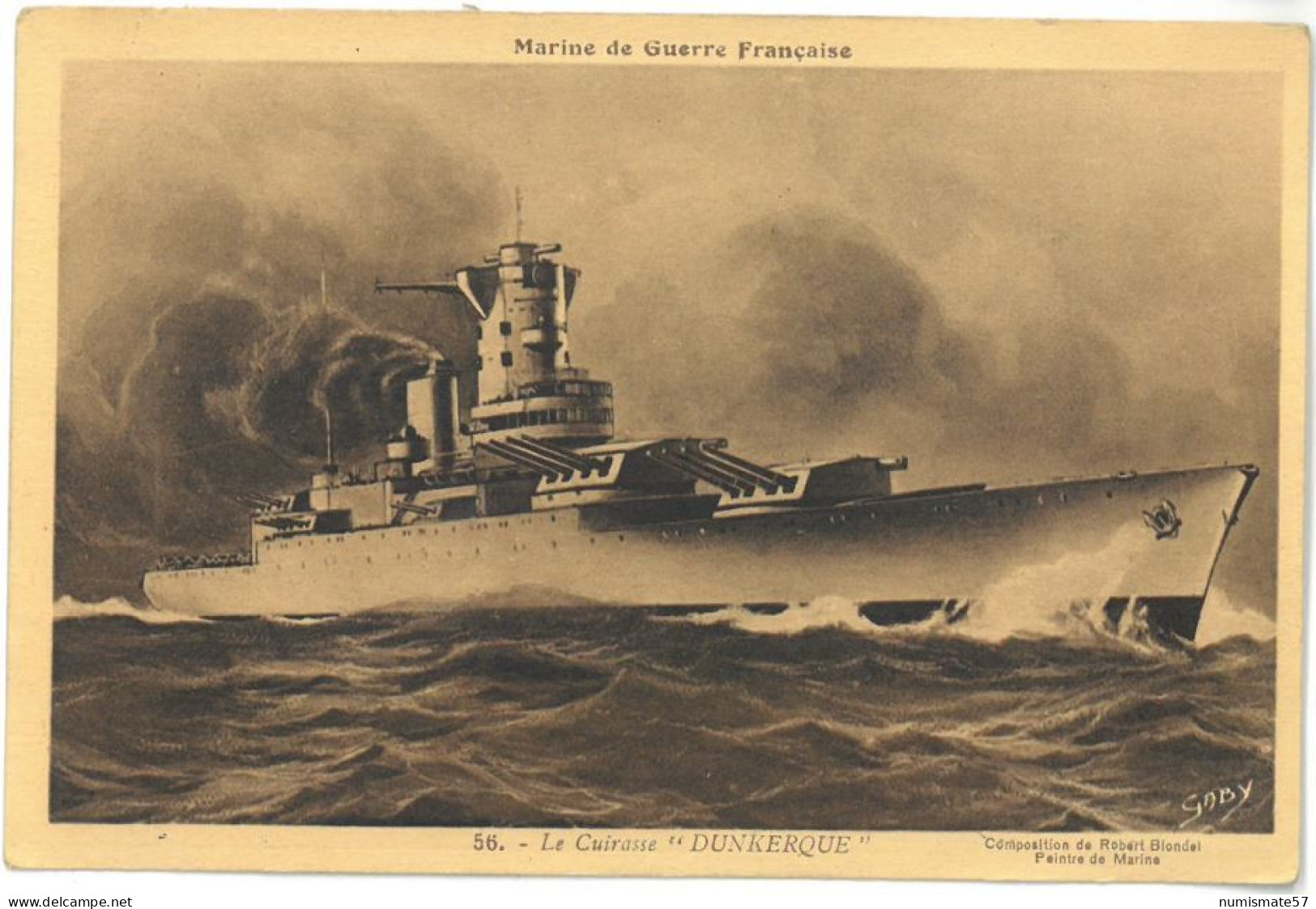 CPA Marine De Guerre Française - Le Cuirassé DUNKERQUE - Ed. G. Artaud - Gaby N°56 - Warships