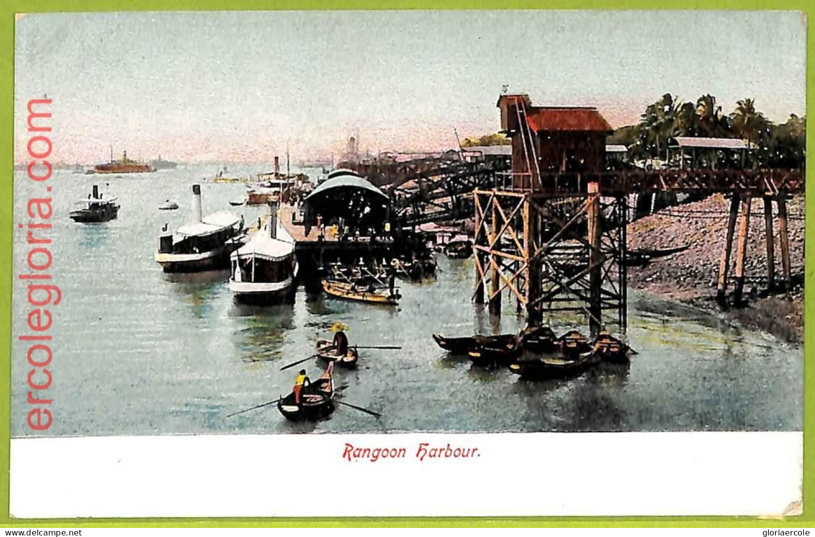 Af3915 - BURMA -  VINTAGE POSTCARD - Rangoon Harbour - Myanmar (Burma)