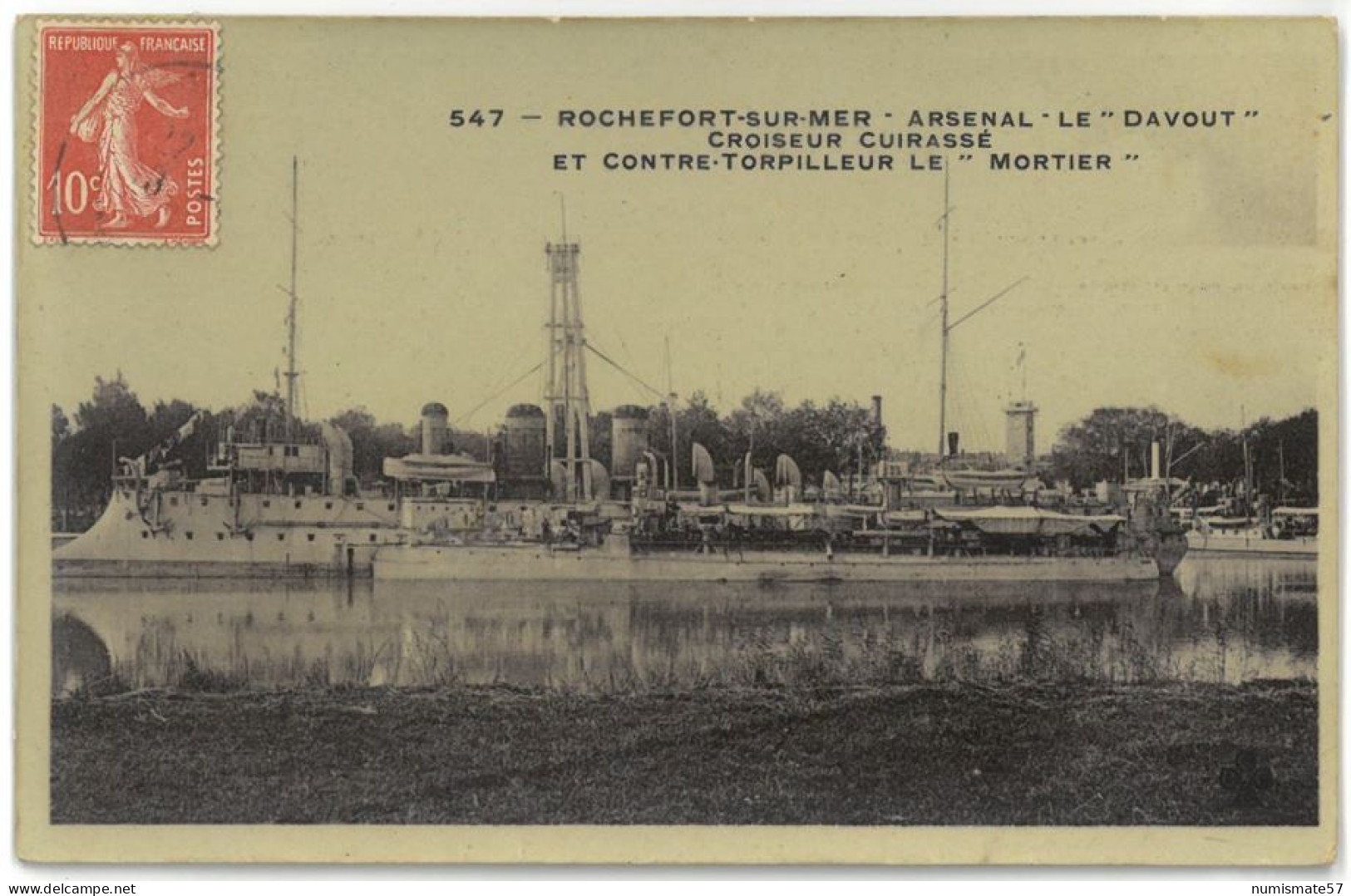 CPA ROCHEFORT SUR MER - Arsenal - Le Davout - Croiseur Cuirassé Et Contre Torpilleur Le Mortier - Warships