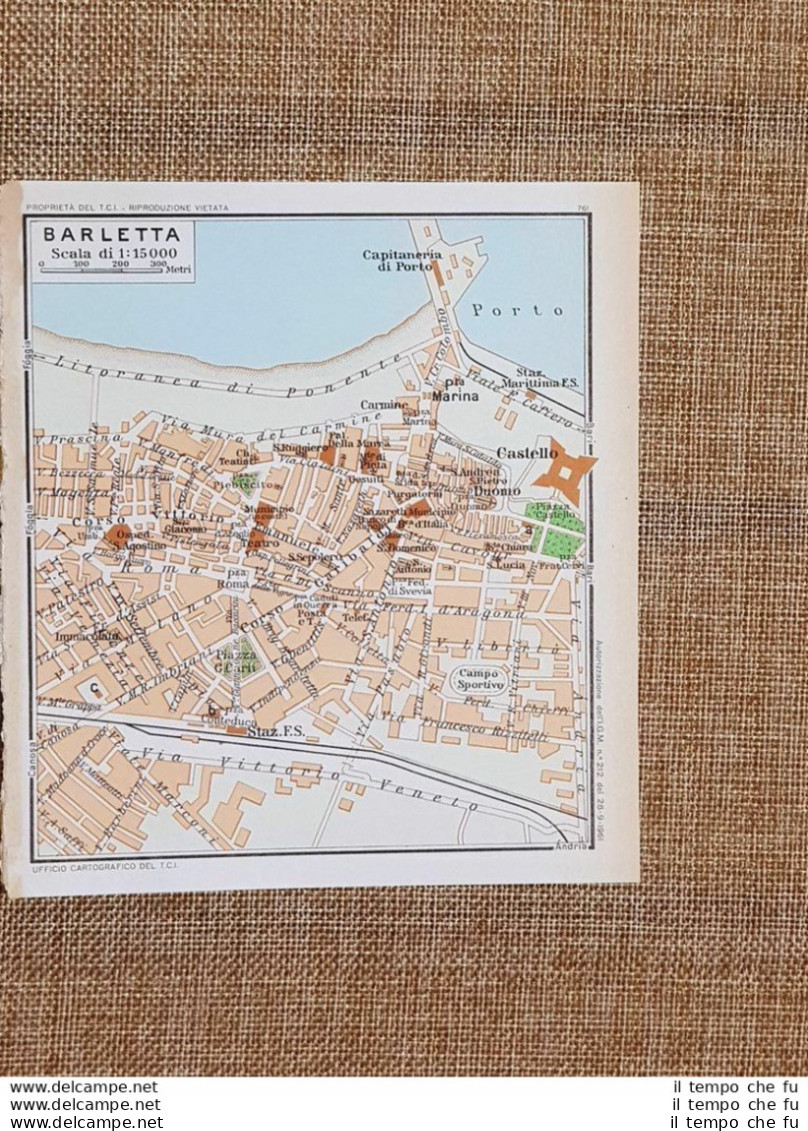 Pianta Della Città Di Barletta Del 1962 Puglia - Cartes Géographiques