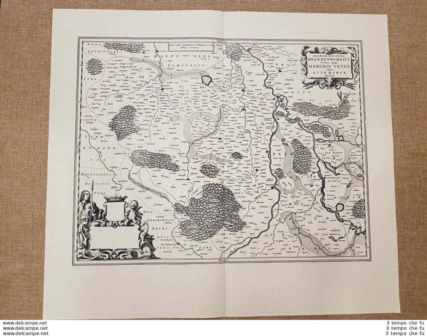 Carta Geografica O Mappa Marchionatus Brandenburgici 4 Anno 1667 Blaeu Ristampa - Landkarten