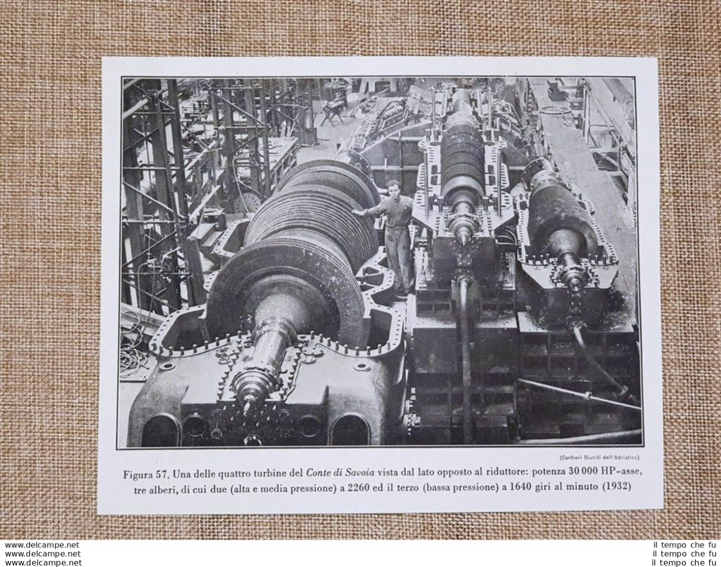 Sul Transatlantico Conte Di Savoia Nel 1934 Turbina Da 30.000 HP Nave Marina - Autres & Non Classés