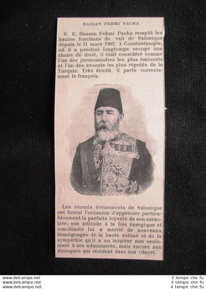 Hassan Fehmi Pacha Stampa Del 1903 - Sonstige & Ohne Zuordnung