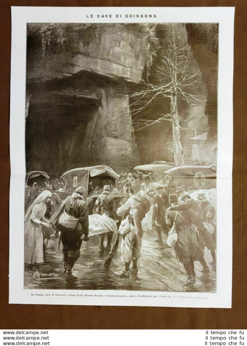 Le Cave Di Soissons Nel 1915 Rifugio Dai Bombardamenti WW1 Prima Guerra Mondiale - Other & Unclassified