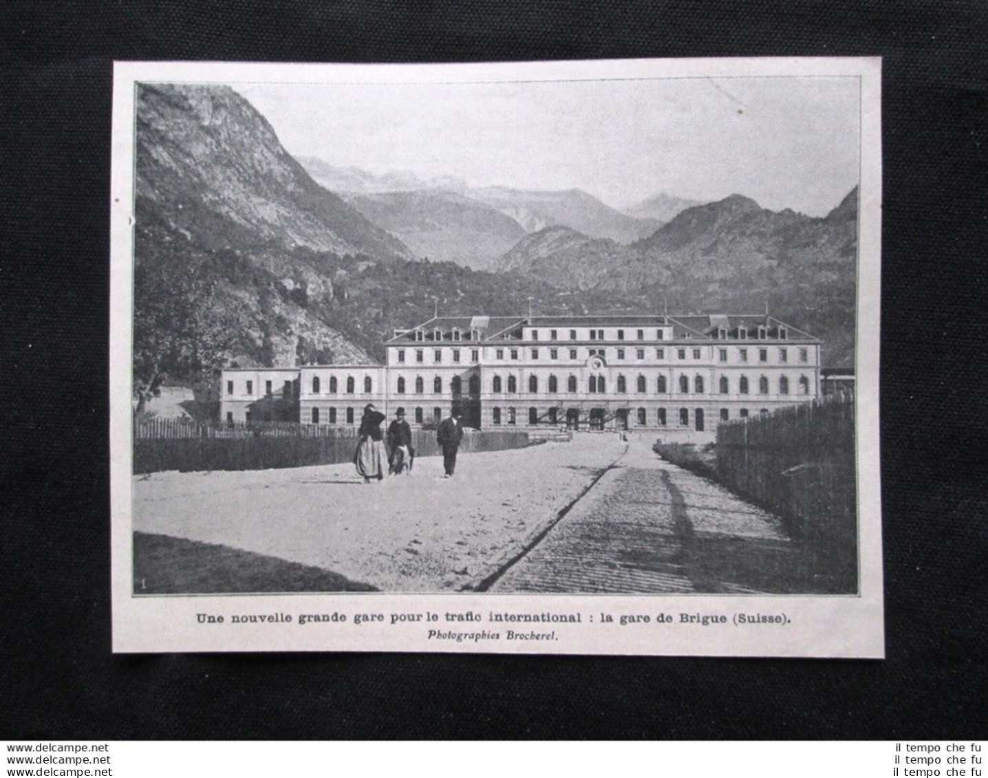 Veduta Della Stazione Di Briga In Svizzera Stampa Del 1905 - Altri & Non Classificati