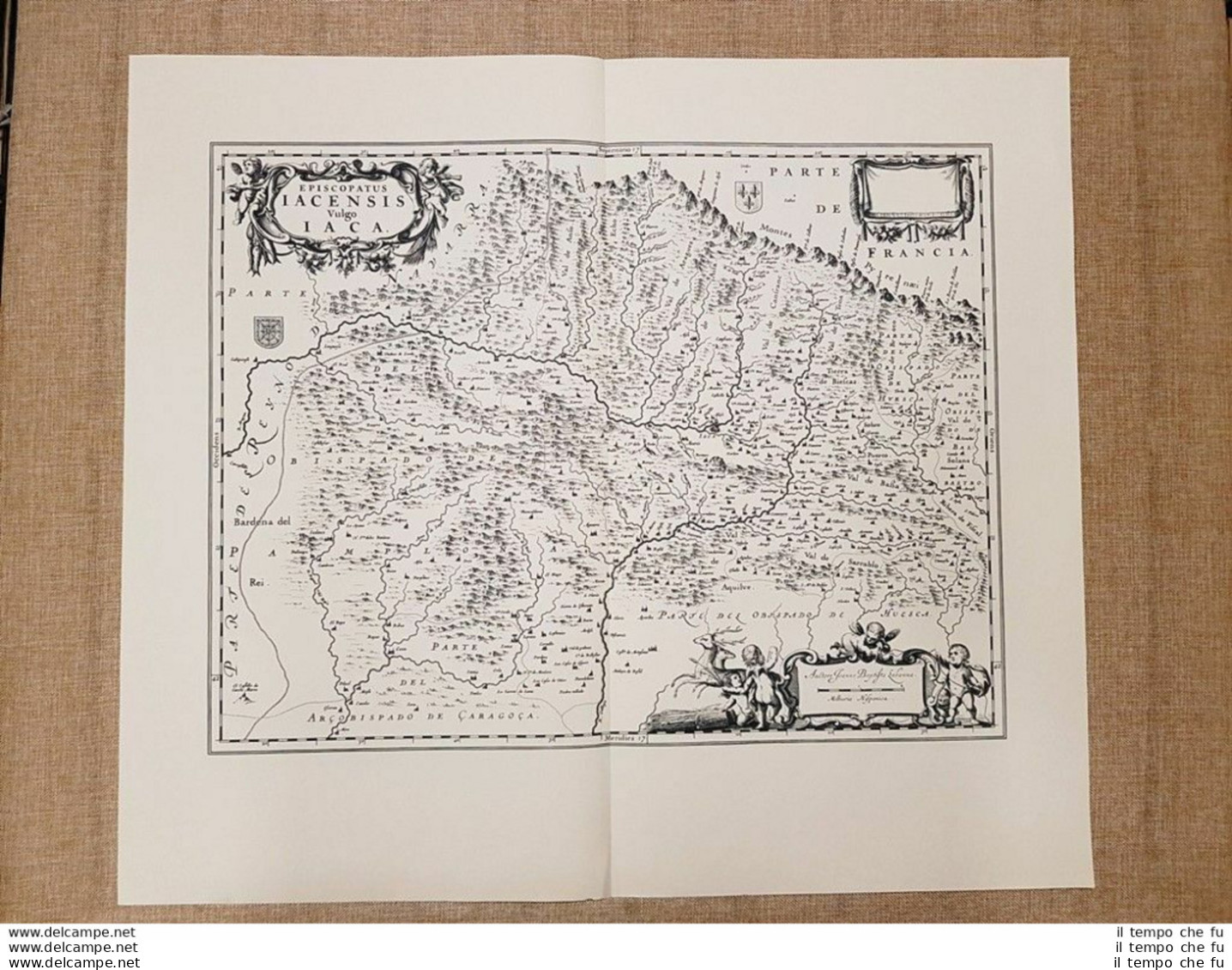 Carta Geografica Episcopatus Iacensis Vulgo Iaca Anno 1667 Joan Blaeu Ristampa - Landkarten