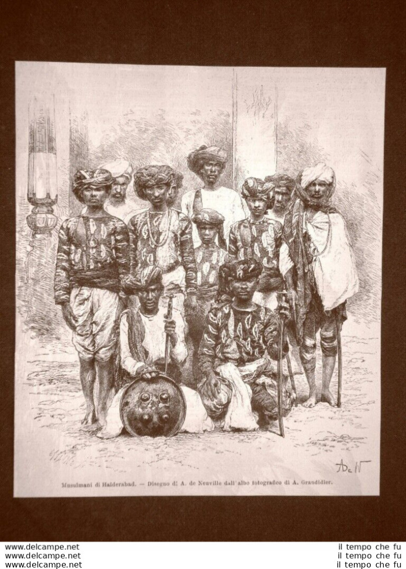 Haiderabad O Telangana Nel 1863 Uomini Musulmani O Mussulmani India - Avant 1900