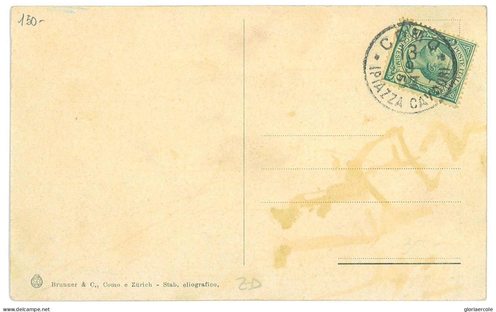P3073 - FEDERAZIONE ITALIANA DEI LAVORATORI DEL LIBRO, SEZIONE DI COMO 1907 . VIAGGIATA 1907 - Como