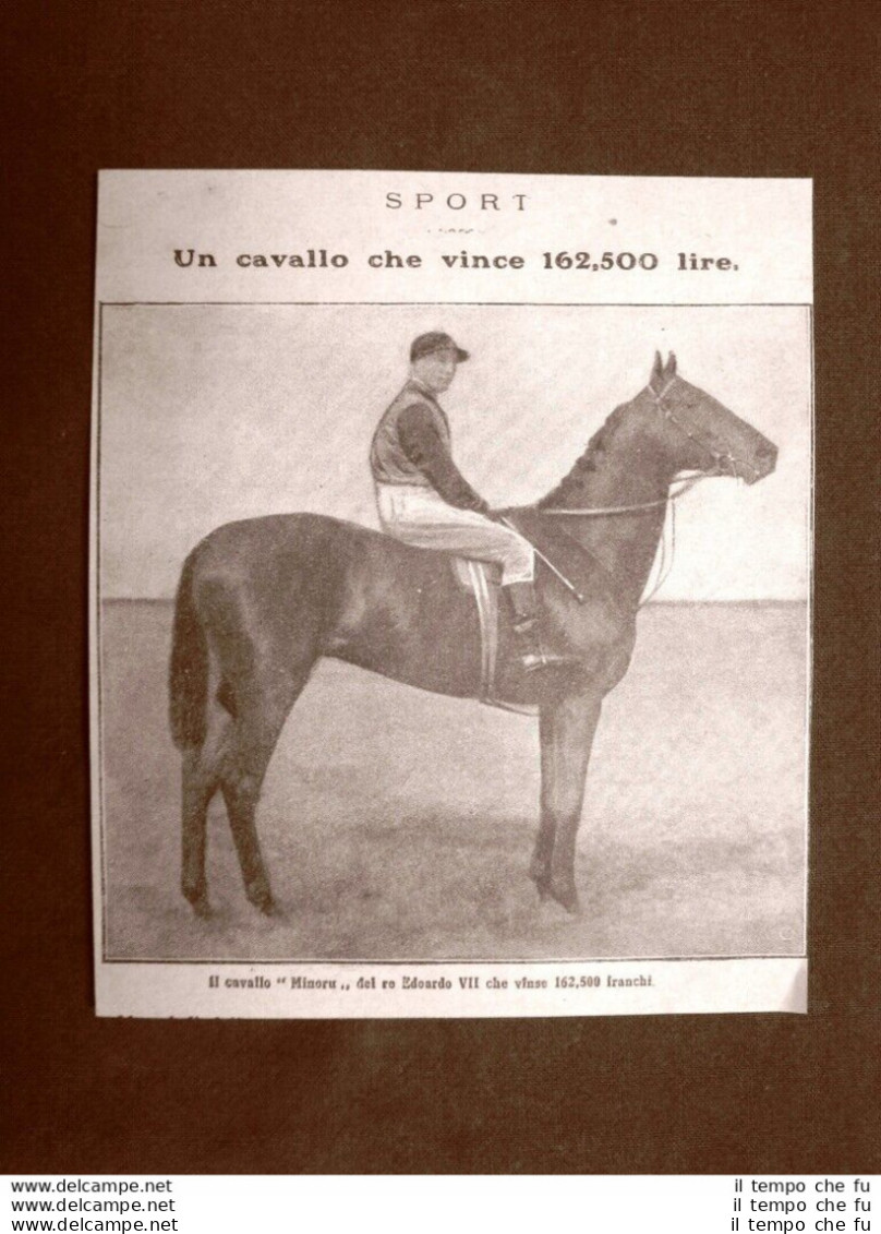 Il Cavallo Minoru Nel 1909 Di Proprietà Di Re Eedoardo VIII 162.500 Lire - Autres & Non Classés