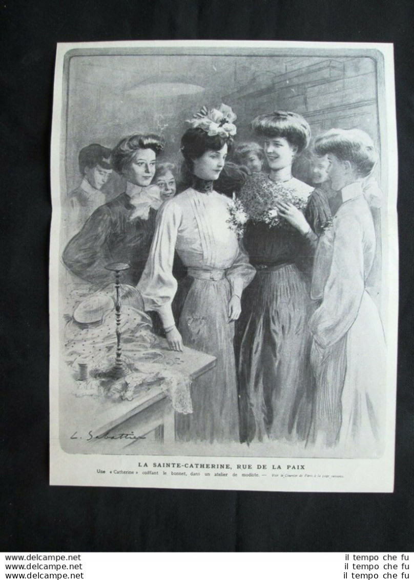 La Santa Caterina, Rue De La Paix Stampa Del 1905 - Autres & Non Classés
