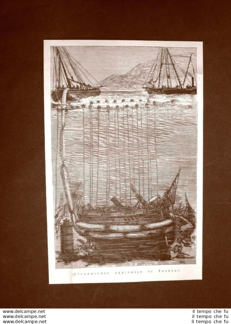 Invenzioni Del 1876 Apparecchio Aeridrico Di Toselli Per Sollevare I Relitti - Vor 1900