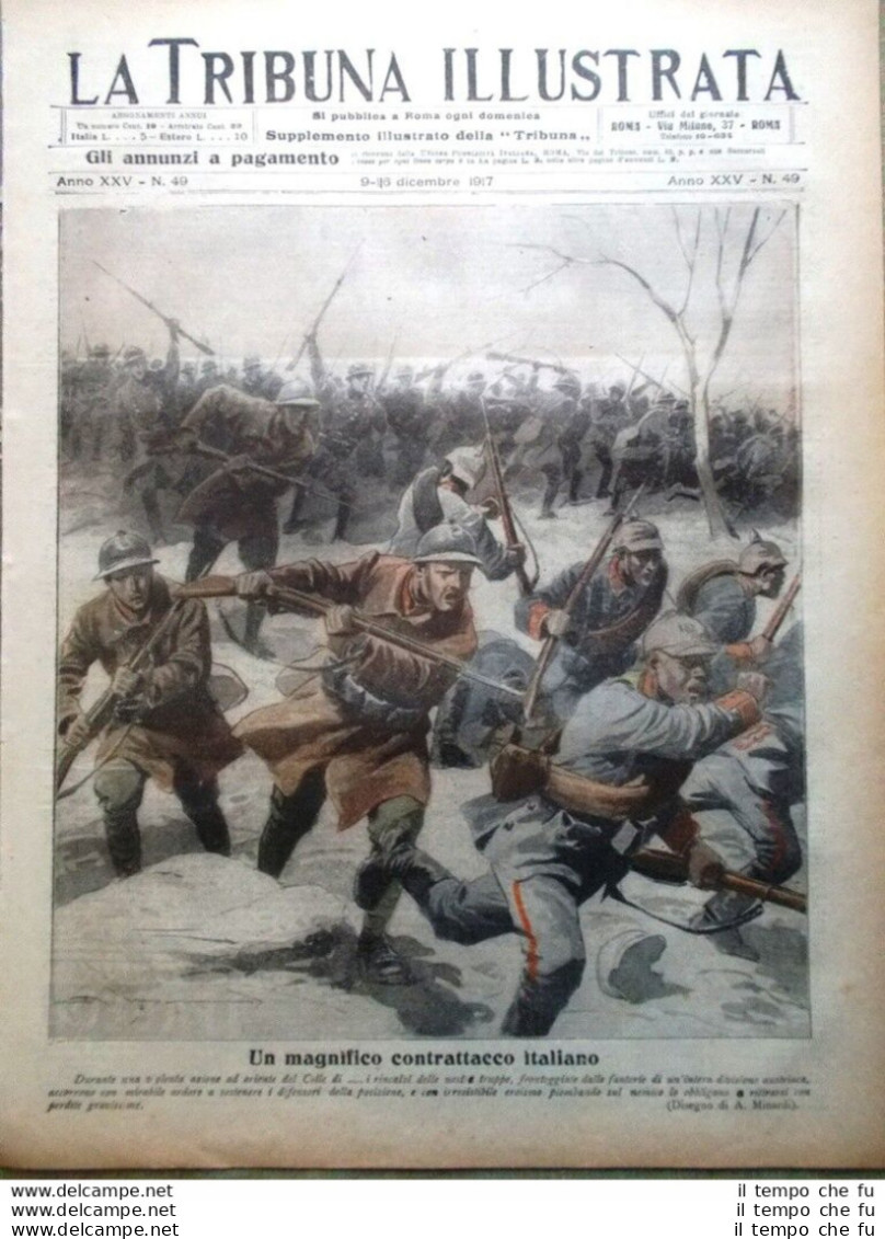 La Tribuna Illustrata 9 Dicembre 1917 WW1 Piccardia Polacchi Franchet Aviazione - Autres & Non Classés