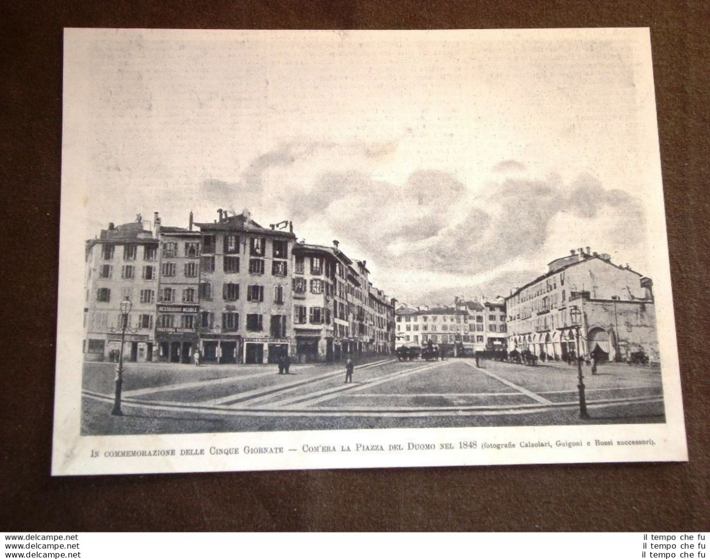 Milano Nel 1898 Commemorazione Delle 5 Giornate Piazza Del Duomo Nel 1848 - Autres & Non Classés