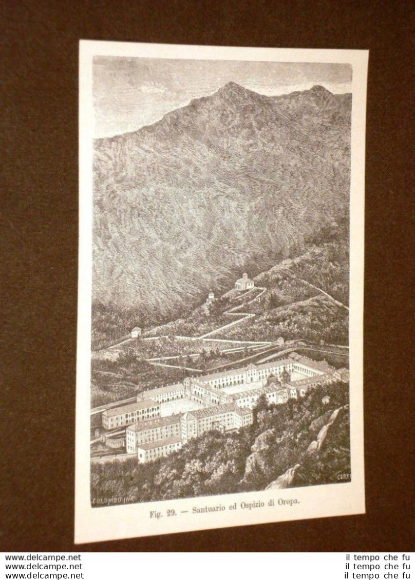 Rara Veduta Di Fine '800 Il Santuario E L'Ospizio Di Oropa - Vor 1900