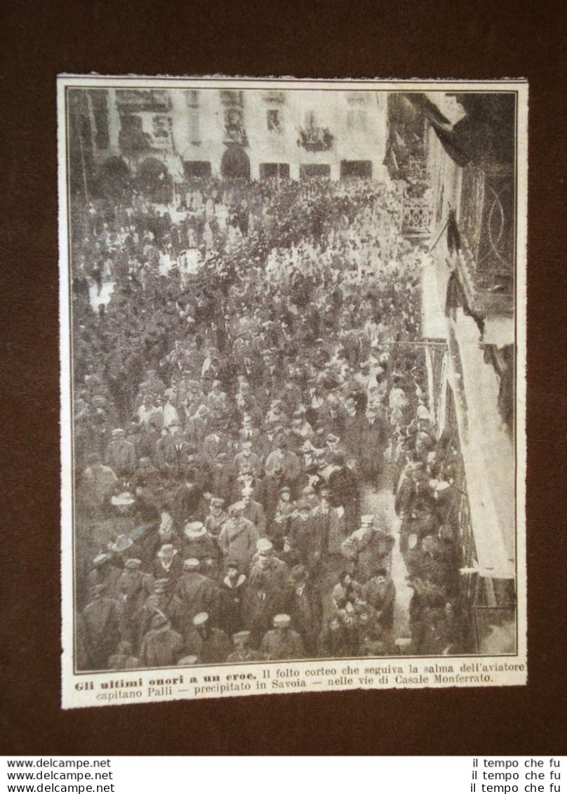 Casale Monferrato Nel 1919 Esequie All'Aviatore Palli WW1 Prima Guerra Mondiale - Sonstige & Ohne Zuordnung