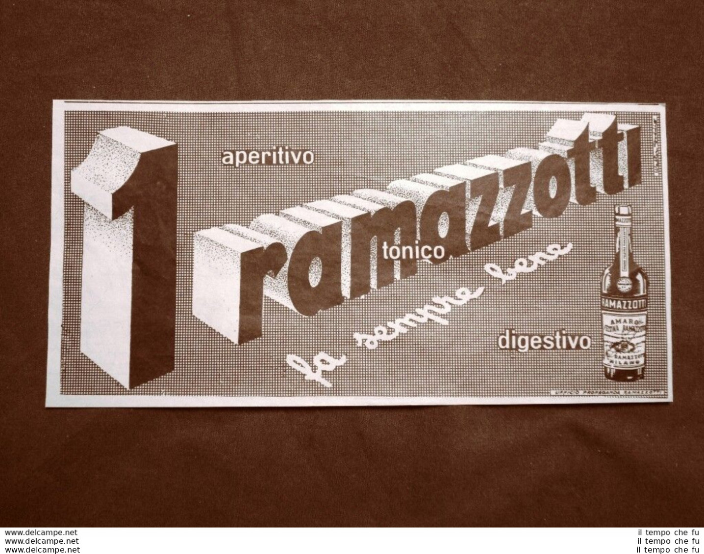 Pubblicità Del 1957 Amaro Ramazzotti Aperitivo E Digestivo Tonico Fa Sempre Bene - Autres & Non Classés