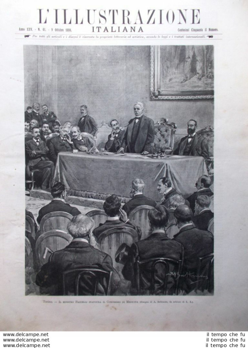 L'Illustrazione Italiana Del 9 Ottobre 1898 Gavinana Medicina Picquart Marziale - Before 1900