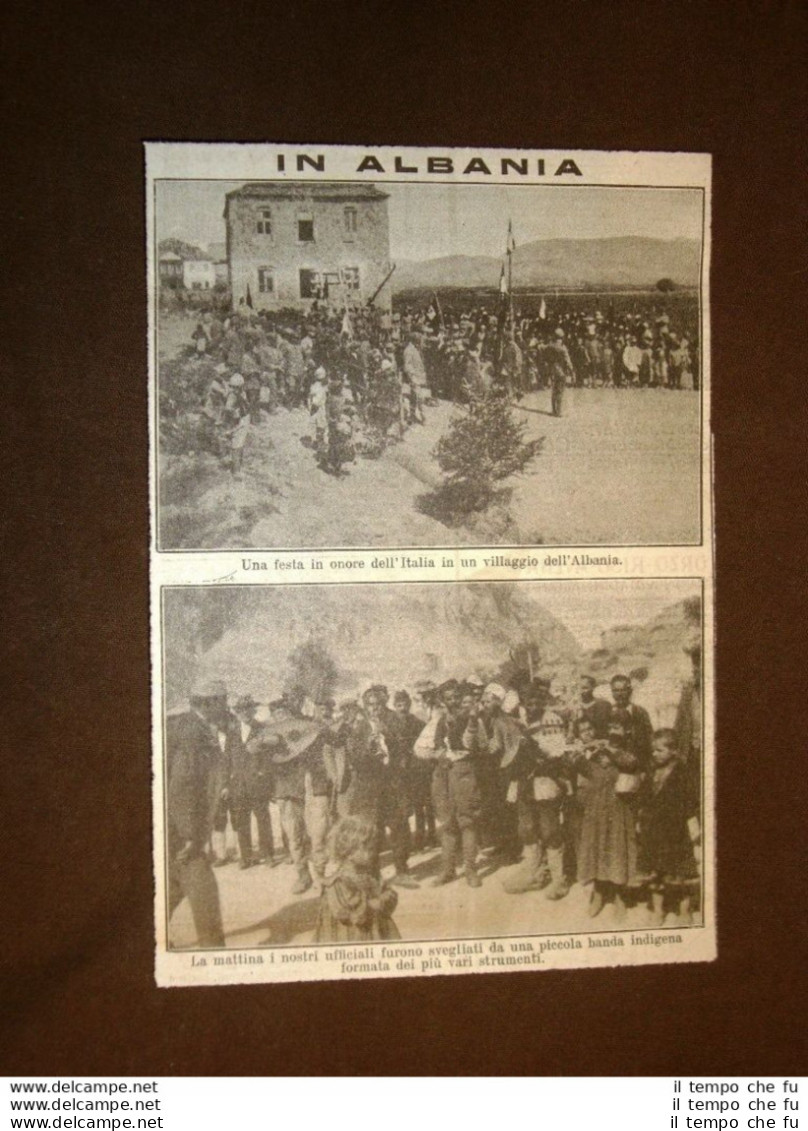 In Albania Nel 1919 Festa In Onore Dell'Italia E Banda Indigena - Andere & Zonder Classificatie