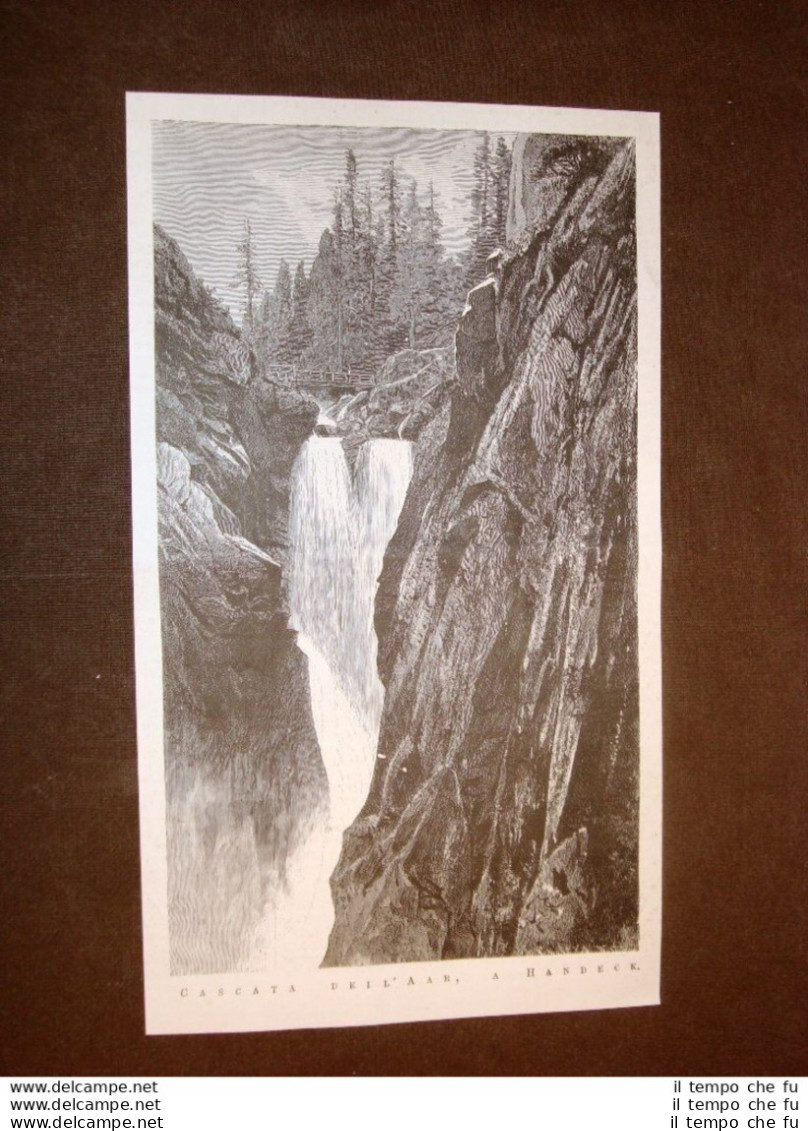 Rarissima Veduta Della Cascata Dell'Aar Nel 1877 Handeck - Svizzera - Vor 1900