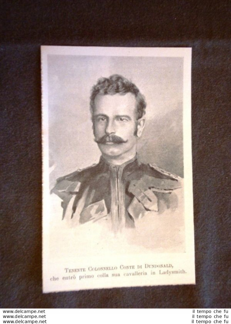 Guerra Transvaal Nel 1900 Tenente Colonnello Di Cavalleria Conte Di Dundonald - Andere & Zonder Classificatie