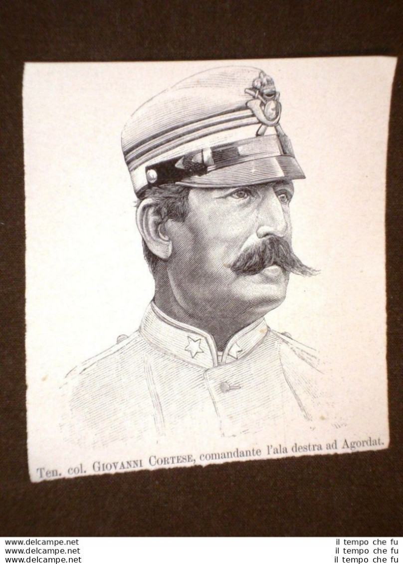 Guerra In Africa Nel 1894 Tenente Colonnello Giovanni Cortese Battaglia Agordat - Antes 1900