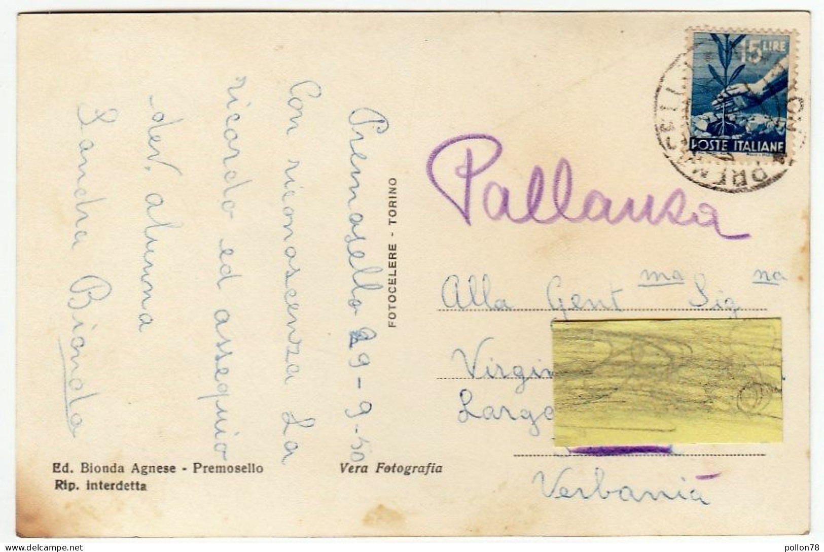 PREMOSELLO - CHIOVENDA - PANORAMA - VERBANIA -1950 - Vedi Retro - Formato Piccolo - Verbania