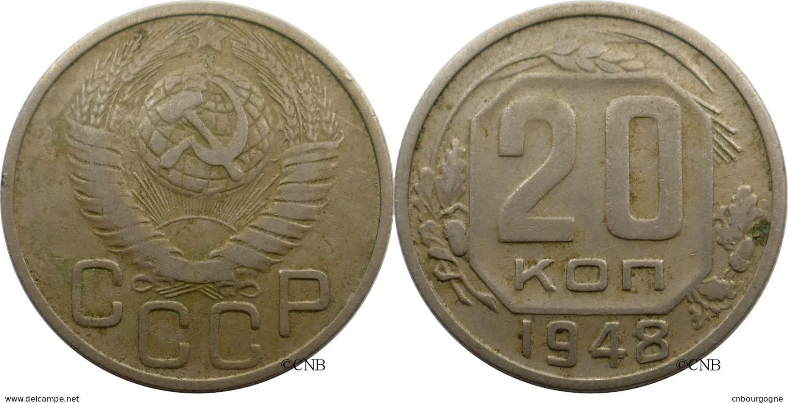 URSS - 20 Kopeck 1948 - TB+/VF35 - Mon5486 - Russia