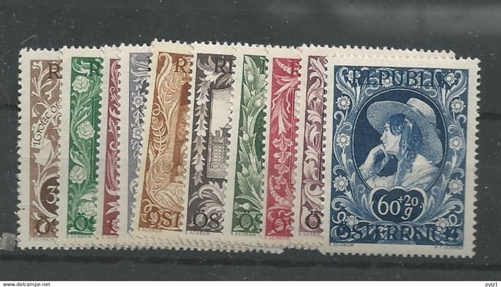 1947 MNH österreich, Mi 812-21 Postfris** - Unused Stamps