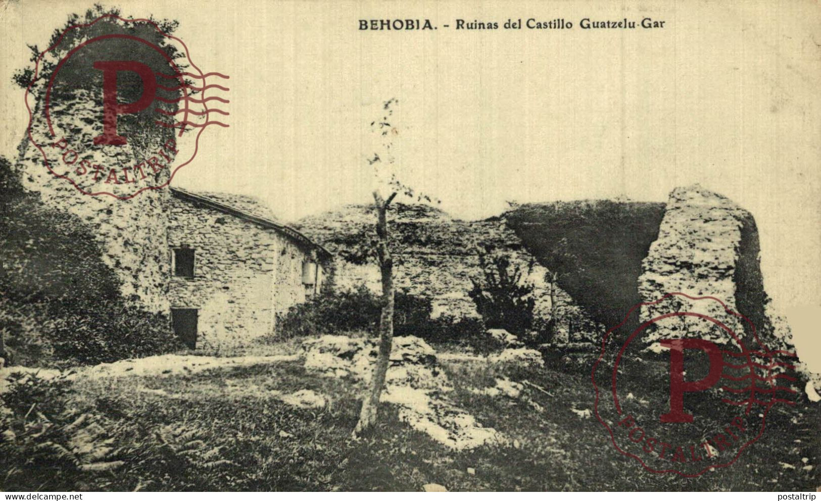 ¡RARE! ¡RARA! Behobia (Béhobie) - Ruinas Del Castillo Guatzelu-Gar - Guipúzcoa (San Sebastián)