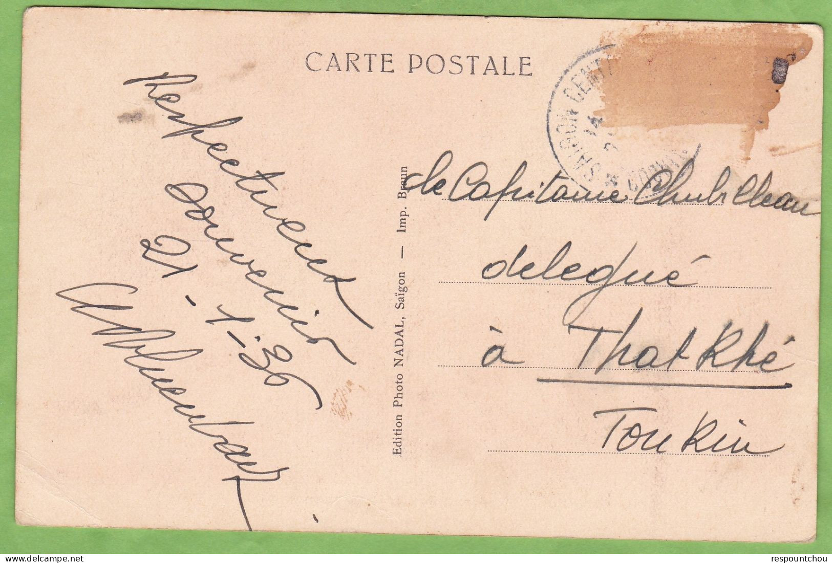 2 CPA SAIGON Boulevard Bonnard Prise Du Théatre ( Tachée ! ) + Compagnie Franco-Asiatique Des Pétroles ( Pliée ! ) - Viêt-Nam