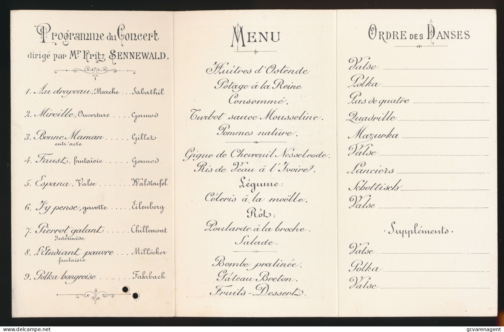 MENU = CERCLE HEBE BRUXELLES = GRAND BANQUET DE 15e ANNIVERSAIRE 1885-1900 = A TOUS UNION ET PLAISIR - HOTEL METROPOLE - Menükarten