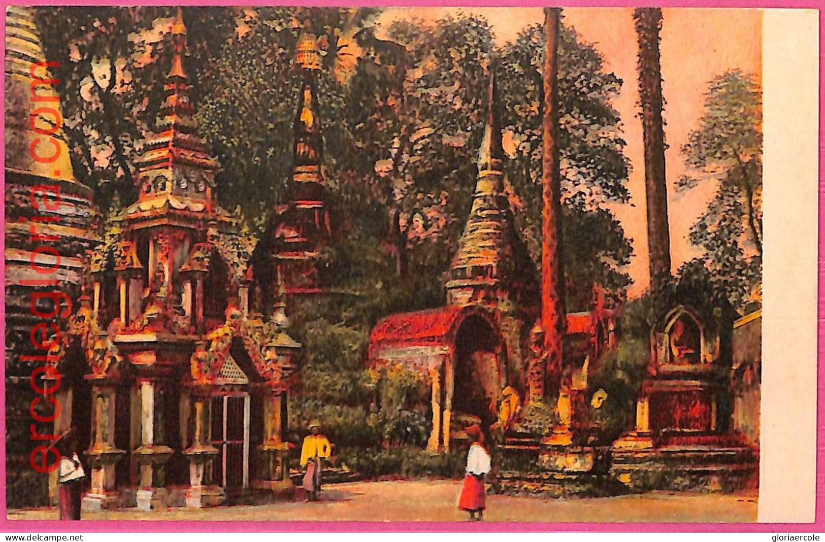 Af9252 - MYANMAR Burma   -  VINTAGE POSTCARD - Small Temples Around The Pagoda - Myanmar (Burma)