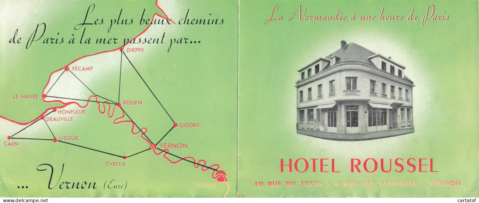 HOTEL ROUSSEL . VERNON .  LA NORMANDIE - Hotelsleutels (kaarten)