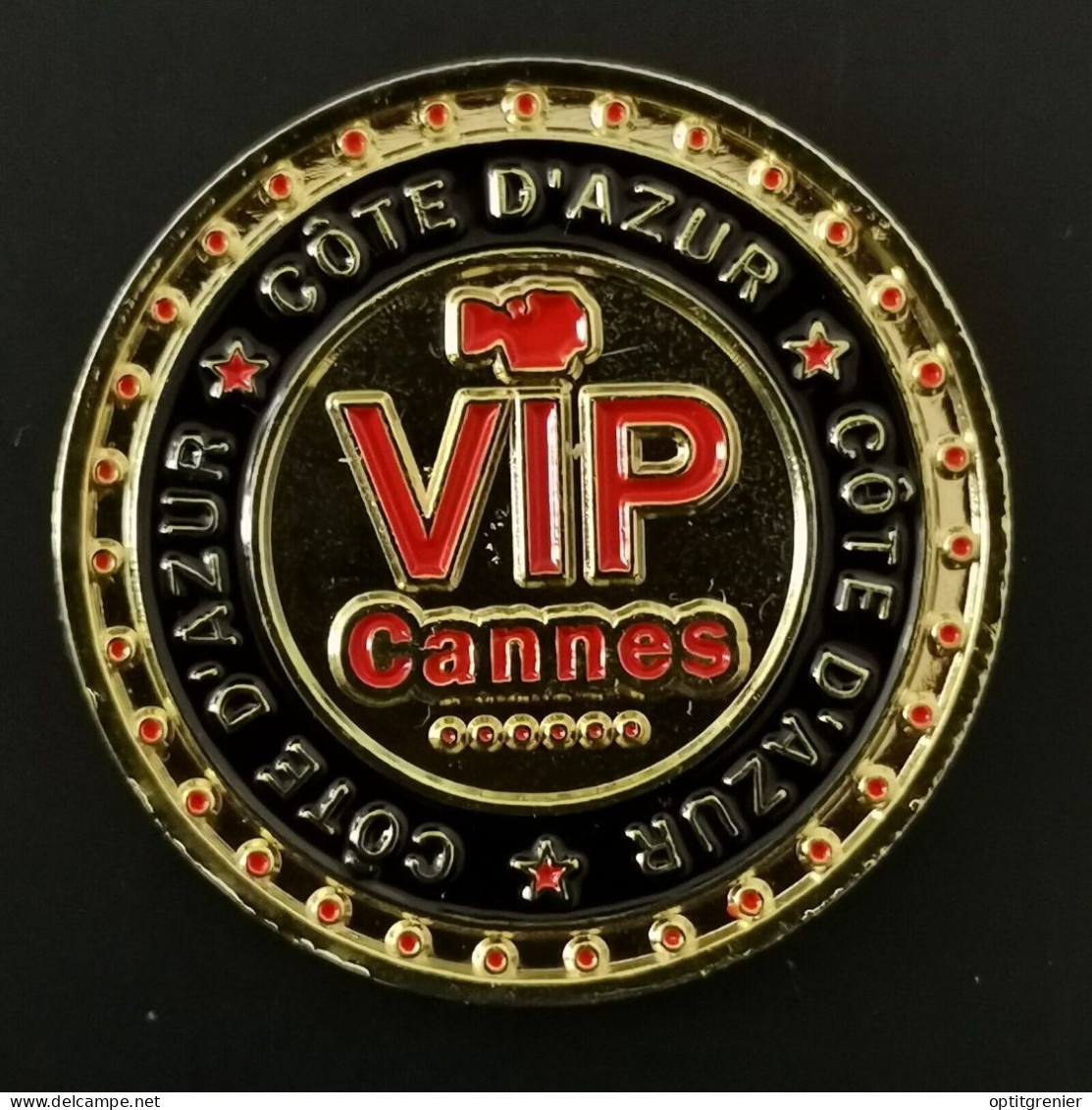 JETON TOURISTIQUE 32 Mm VIP FESTIVAL DE CINEMA DE CANNES COTE D'AZUR / TOKEN - Andere & Zonder Classificatie