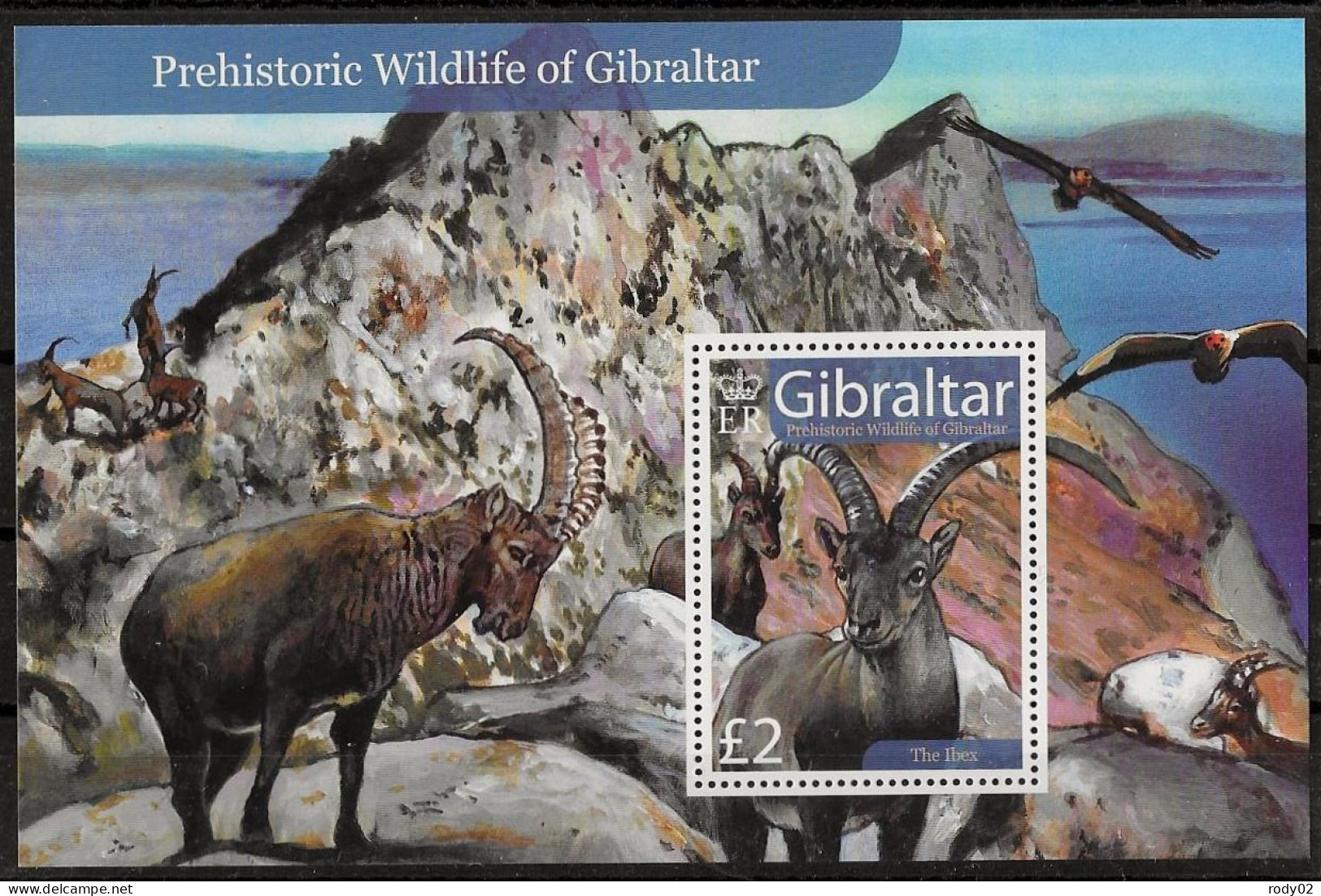 GIBRALTAR - ANIMAUX PREHISTORIQUES - BF 81 - NEUF** MNH - Vor- U. Frühgeschichte