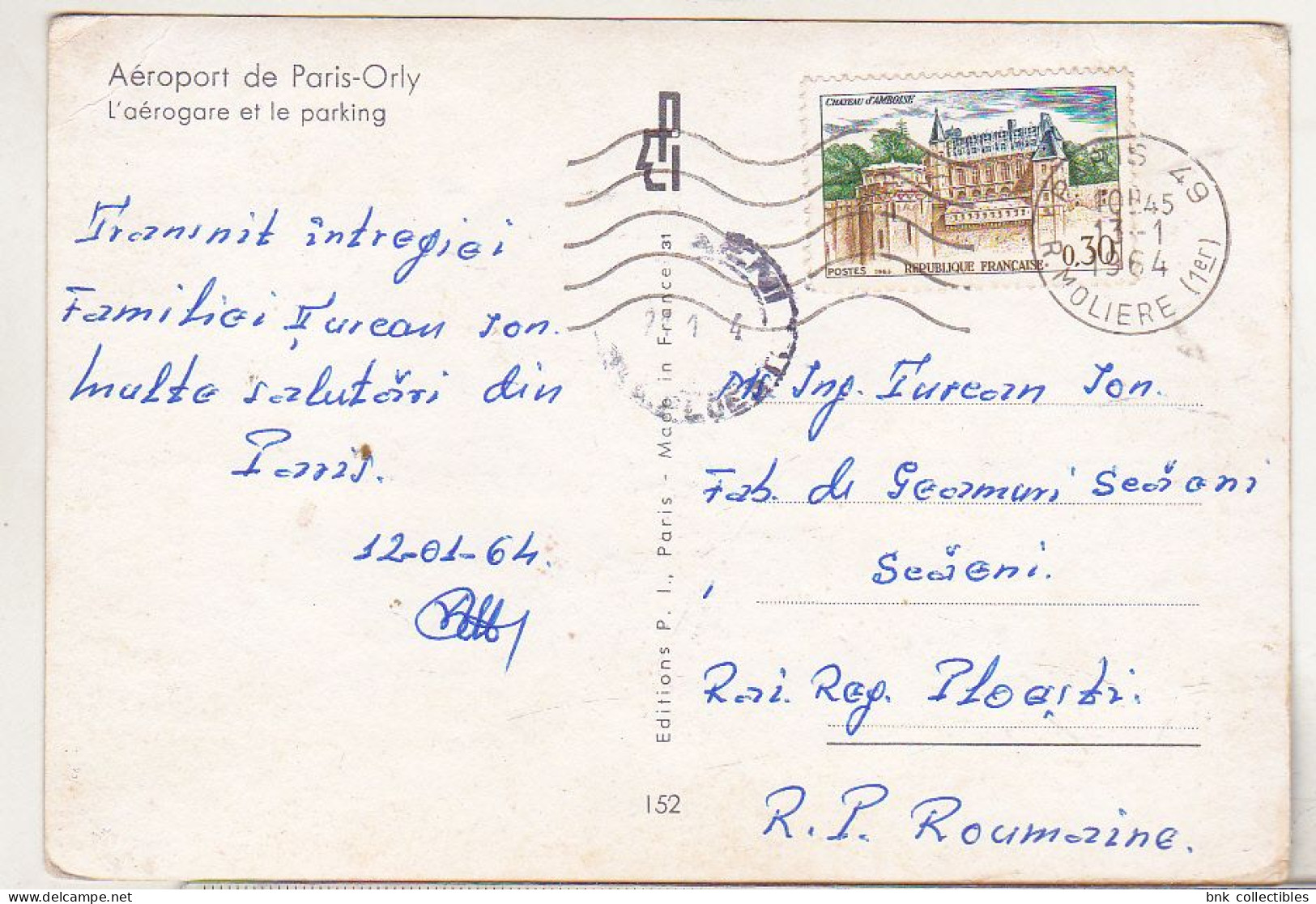 France Old Circulated Postcard - Orly Paris Airport - Vliegvelden