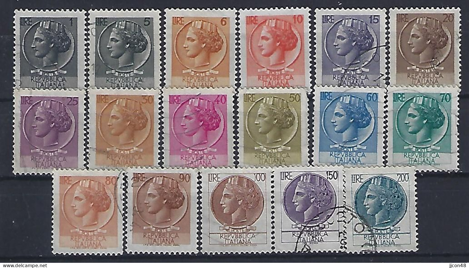 Italy 1968  Italia Turrita (o) Mi.1253-1269 - 1961-70: Used