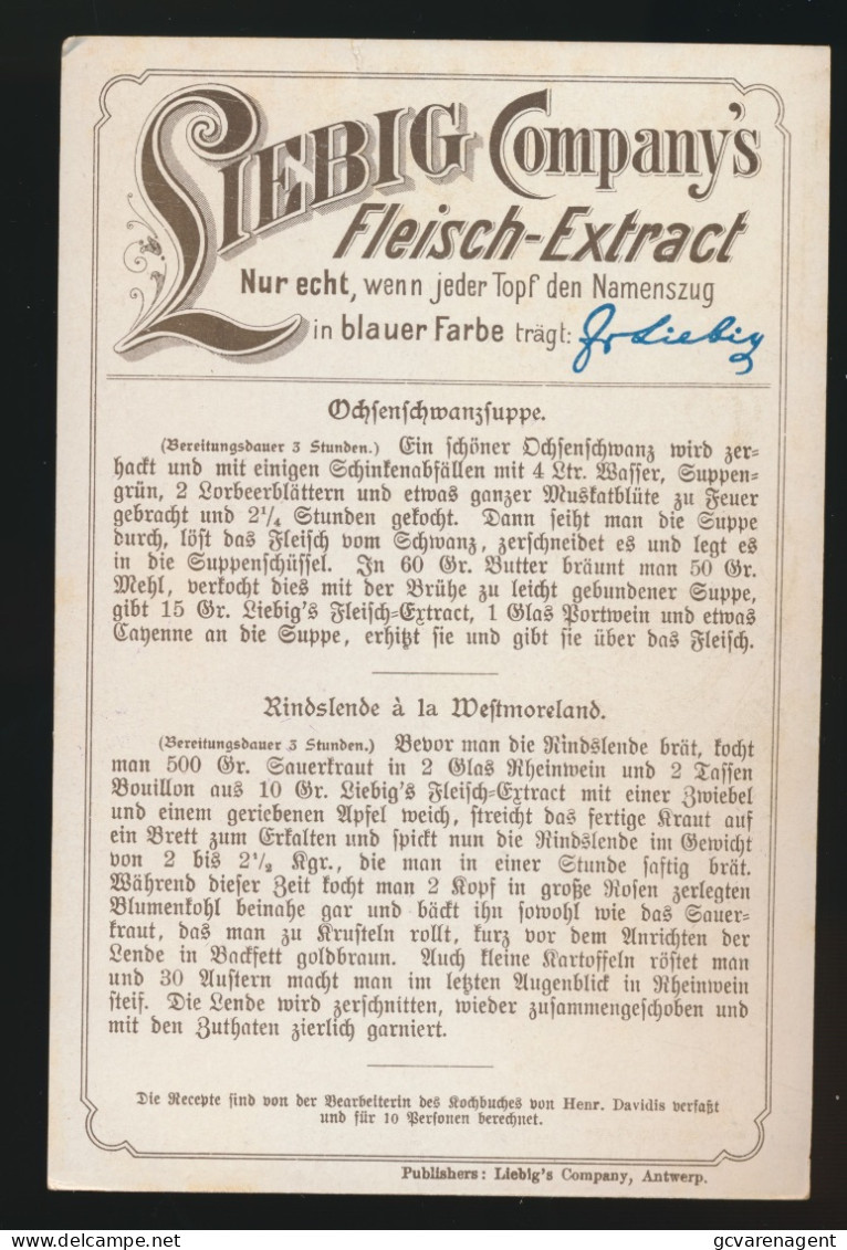 LIEBIG MENU GERMAN - DEN GÄSTEN GEWIDMET - SONNEN RITTER. . 165 X 100 MM. LOOK SCANS - Liebig