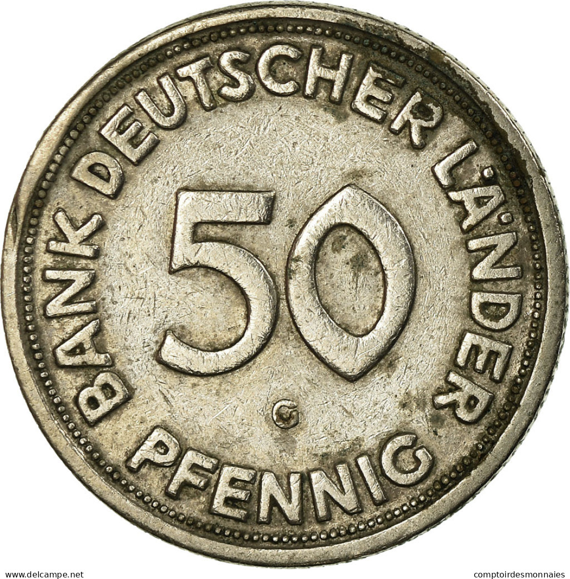 Monnaie, République Fédérale Allemande, 50 Pfennig, 1949, Karlsruhe, TB+ - 50 Pfennig